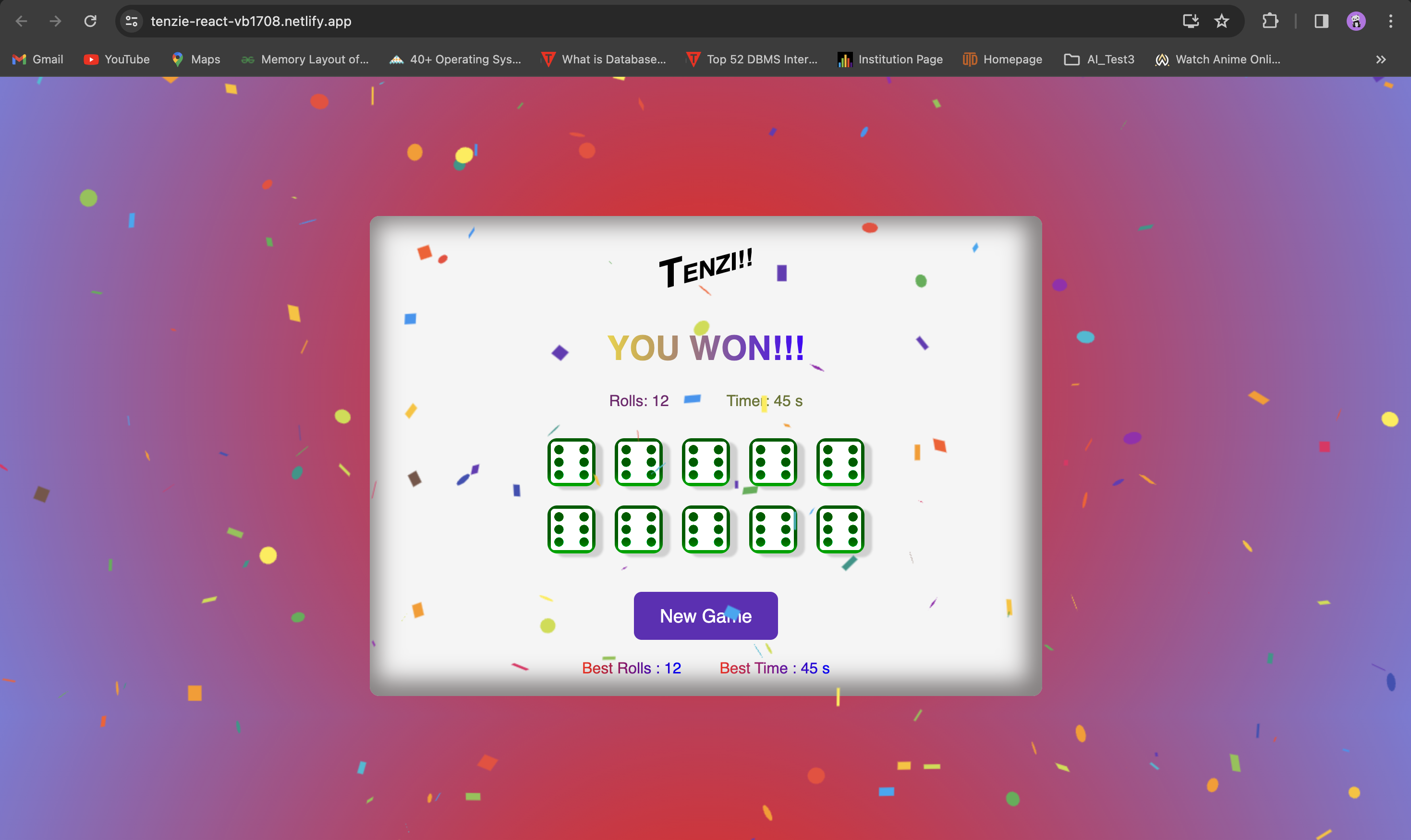 Tenzies App